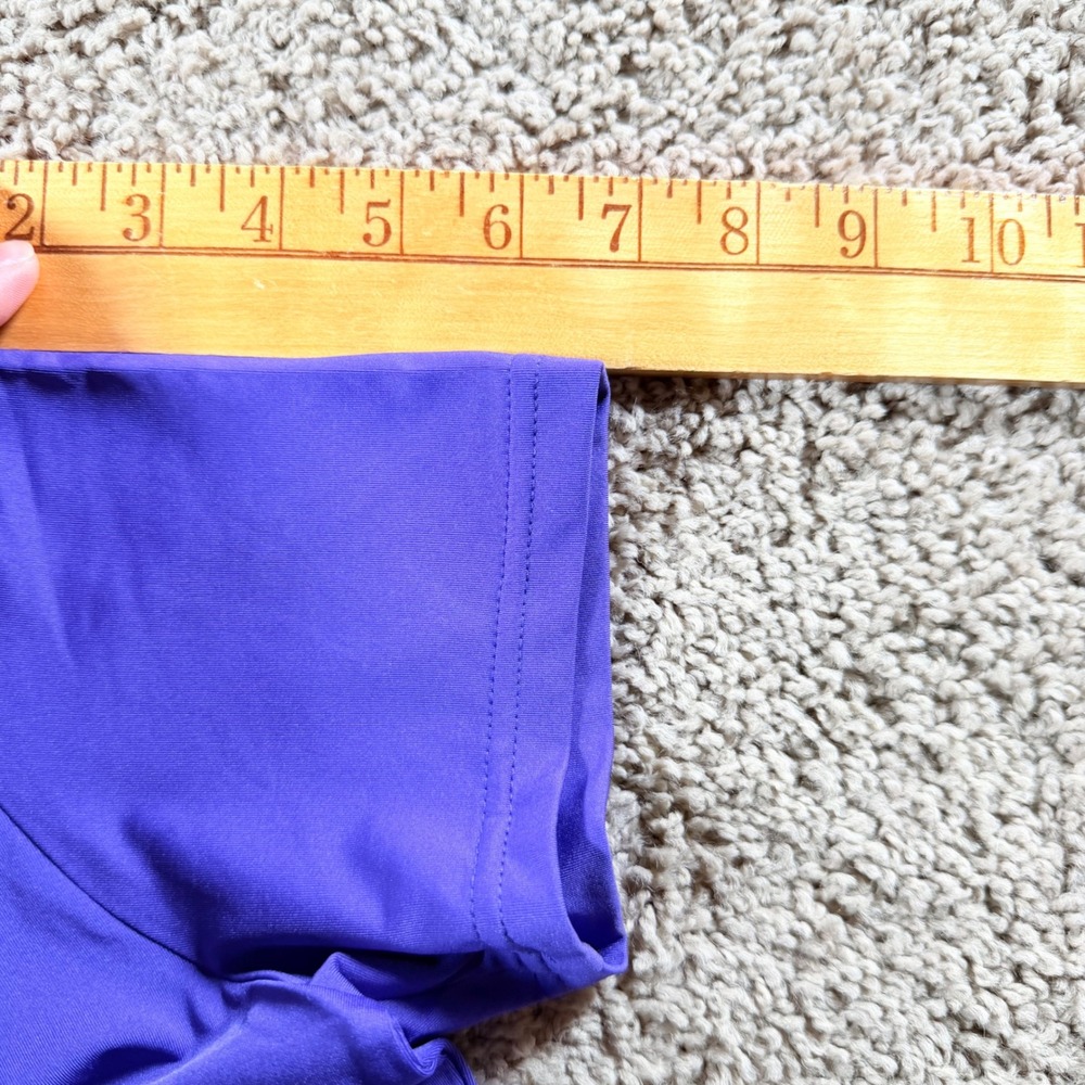 Mizuno Volleyball Jersey Womens Large Purple V-Neck Short Sleeve Active‎ Top NWT - Picture 8 of 8